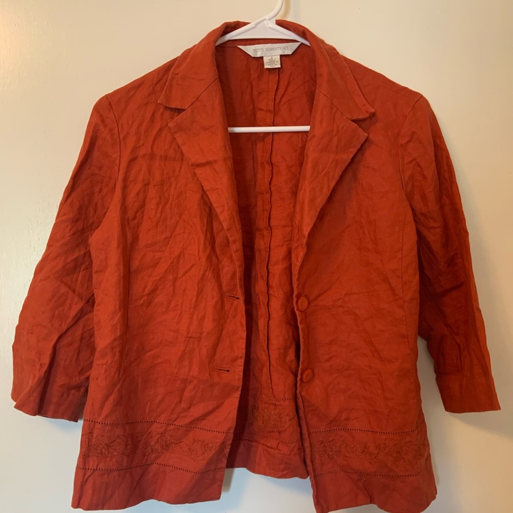 Orange Linen blouse